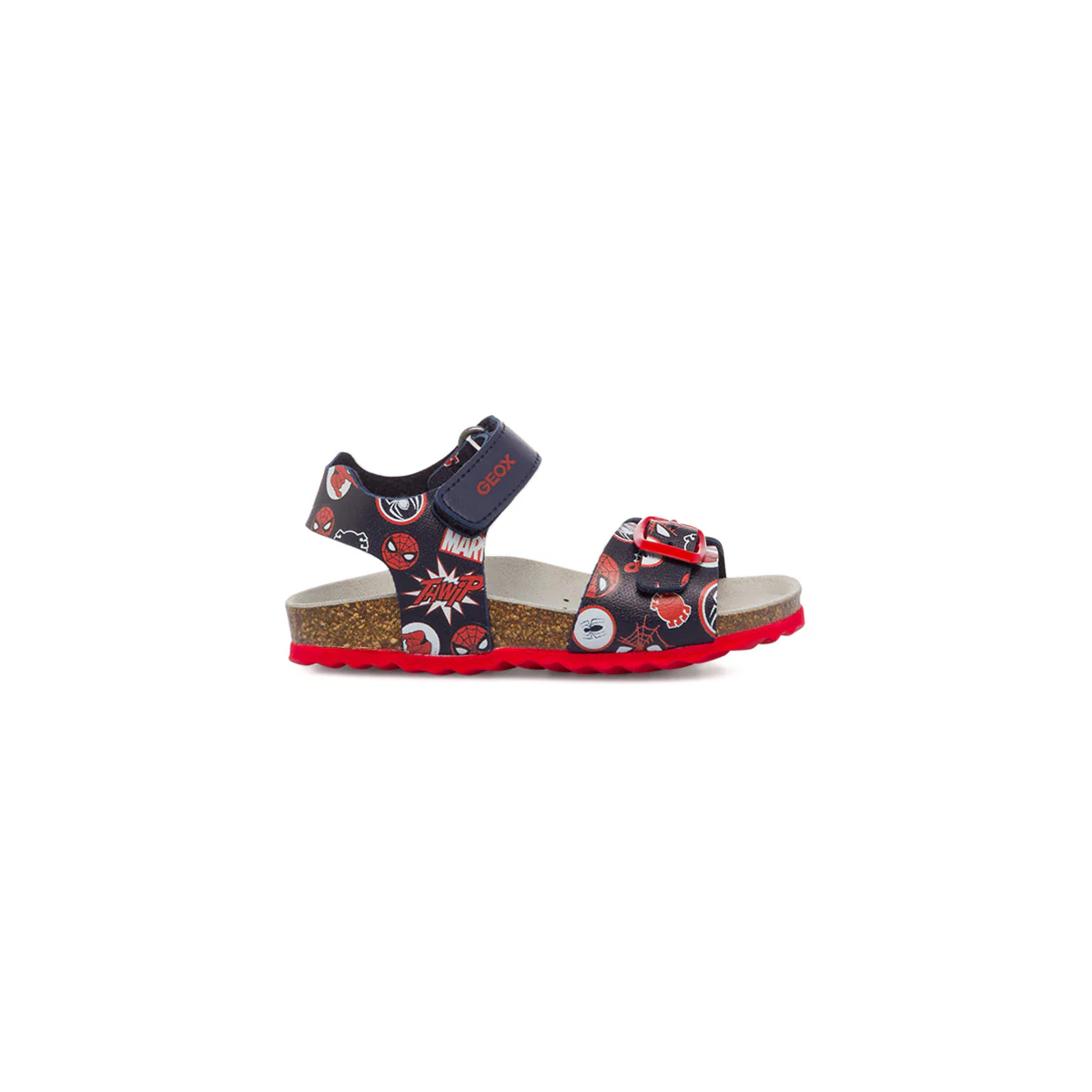 Sandali primi passi blu da bambino con stampa Spiderman Geox Chalki