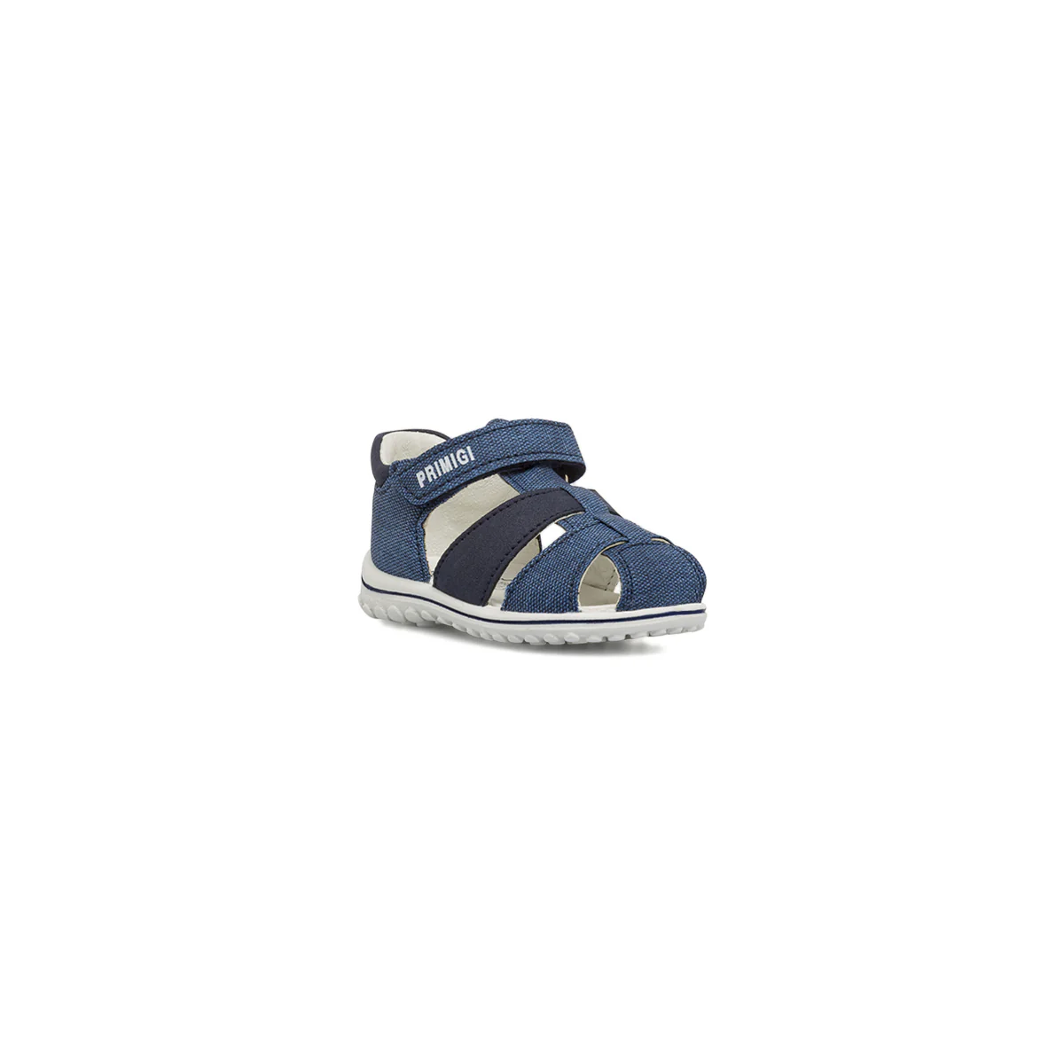 Sandali primi passi blu da Bambino effetto denim con strappo Primigi - Image 2