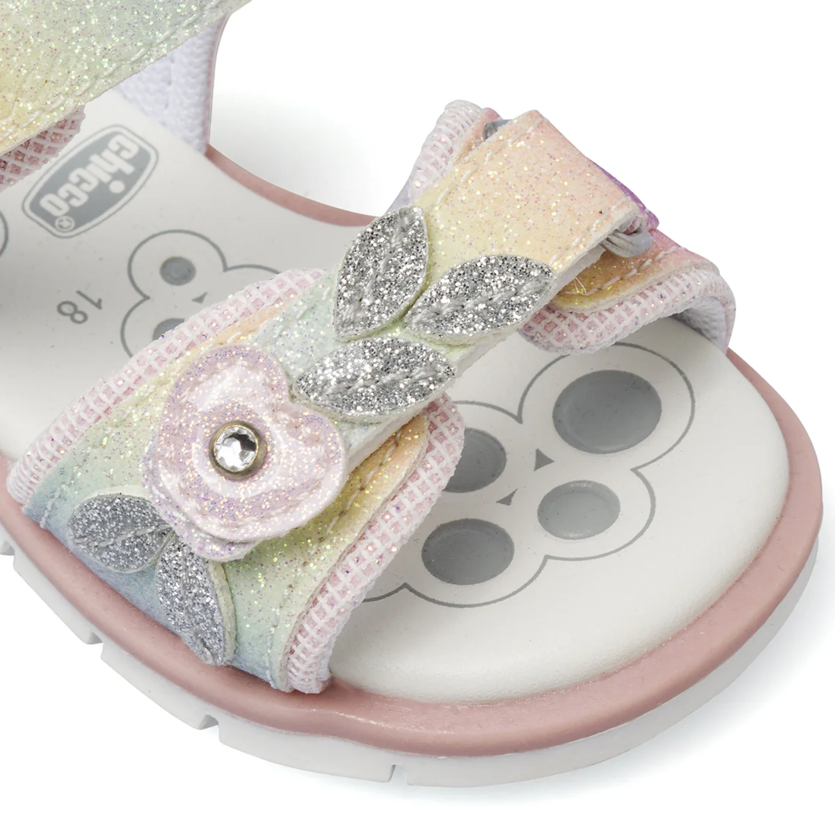 Sandali Primi passi da Bambina multicolore glitterati con fiori Chicco - Image 5