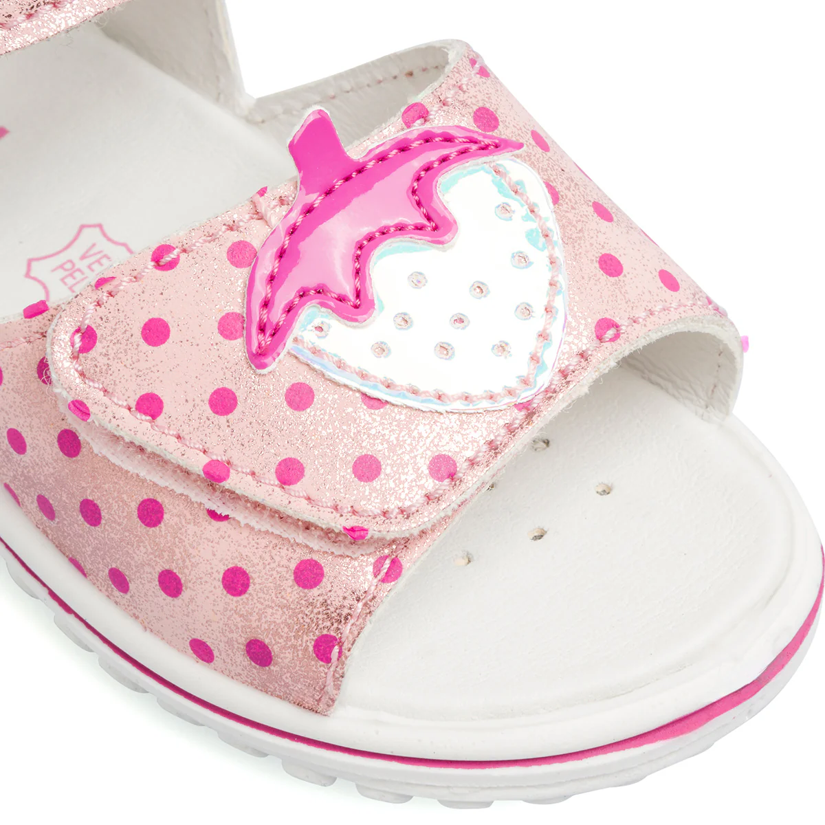 Sandali primi passi da bambina rosa effetto laminato con chiusura a strappo Primigi Baby Sweet - Image 5