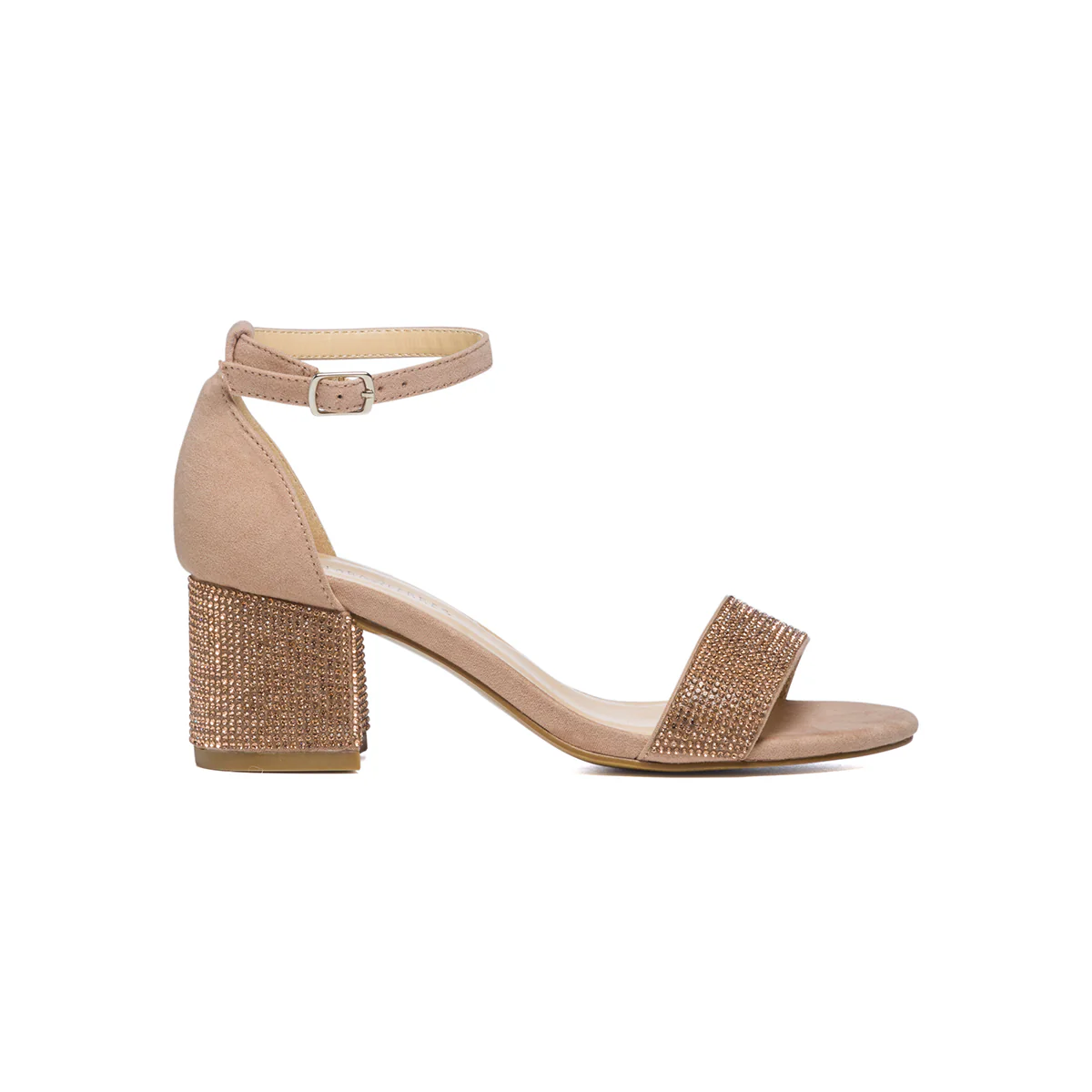 Sandali gioiello rosa con strass e tacco 6 cm Lora Ferres - Image 3