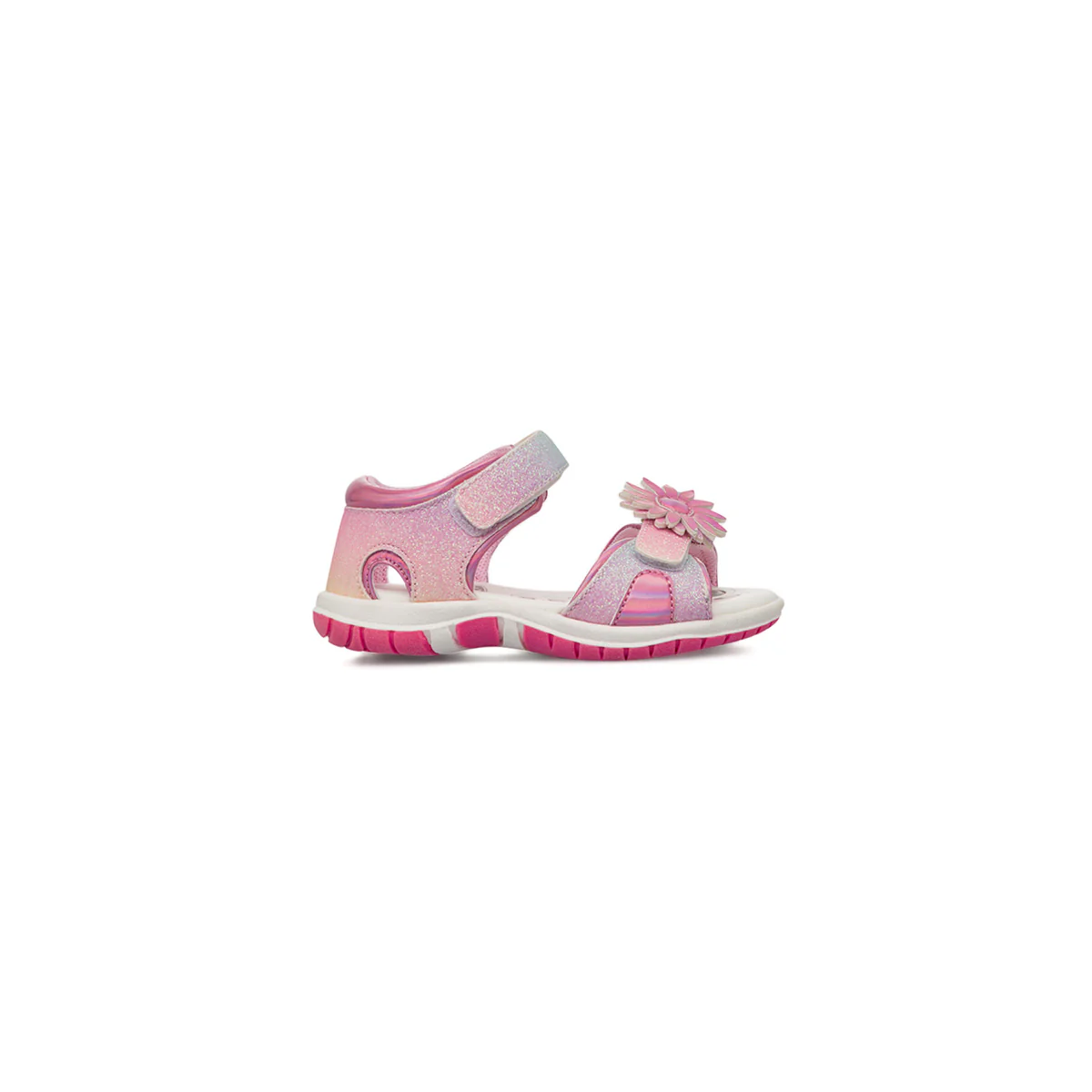 Sandali rosa con dettaglio fiore e doppio strappo da Bambina Primi Passi Chicco