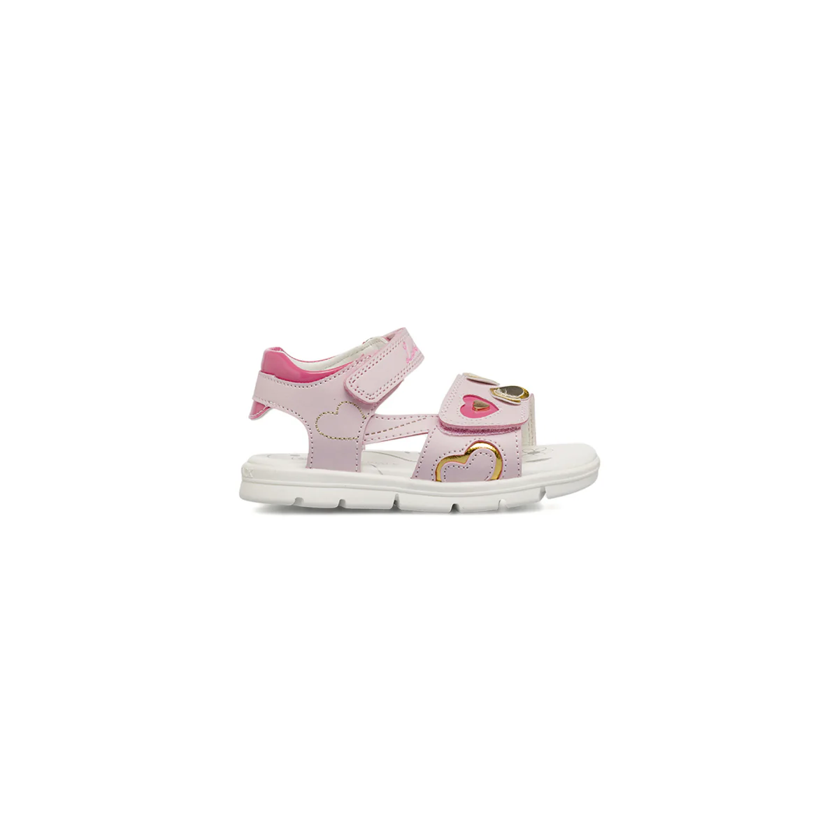 Sandali rosa da Bambina con cuori e cinturino a strappo Lumberjack