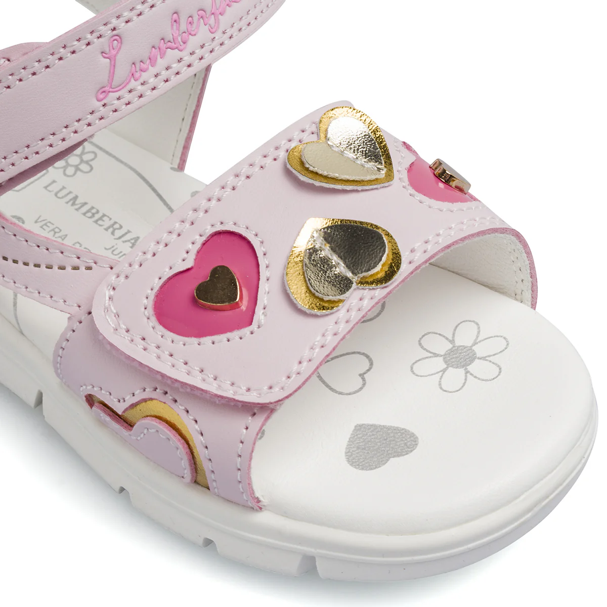 Sandali rosa da Bambina con cuori e cinturino a strappo Lumberjack - Image 5