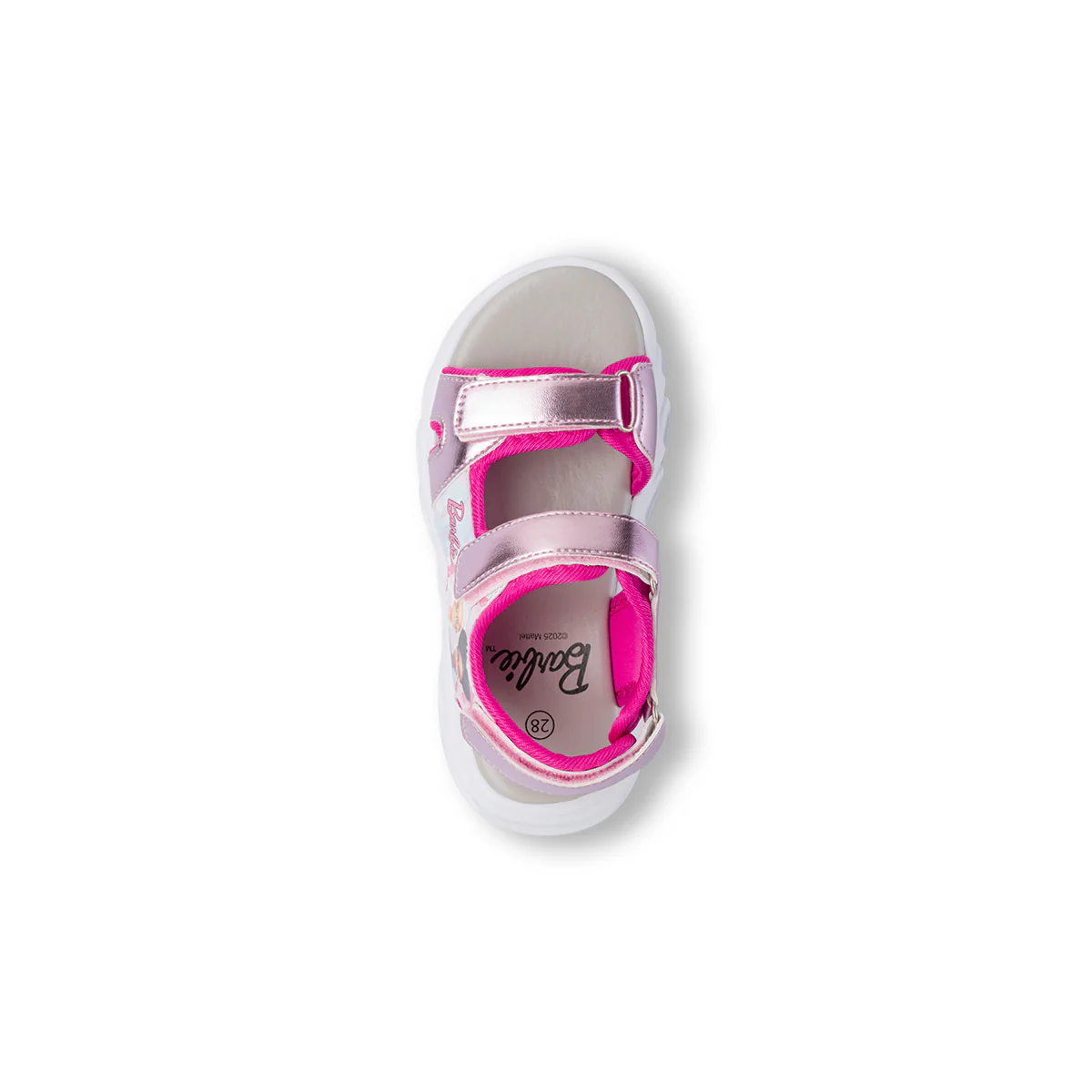 Sandali rosa da Bambina con dettagli metallizzati e stampa Barbie - Image 5
