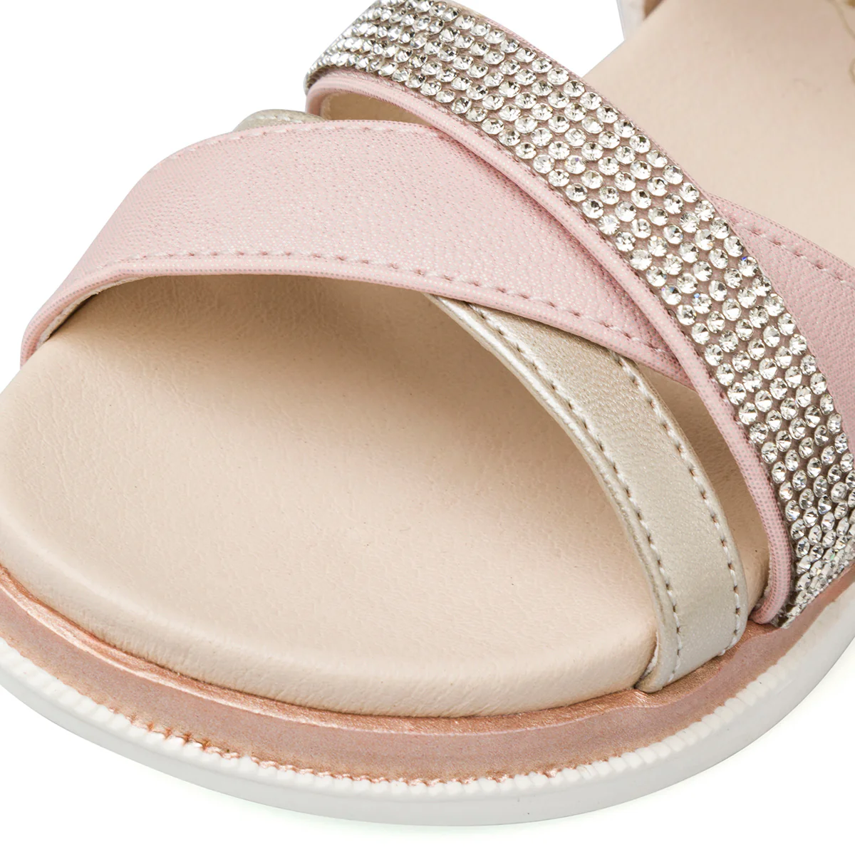 Sandali rosa da Bambina con dettaglio strass e chiusura con strappo  Le scarpe di Alice - Image 4