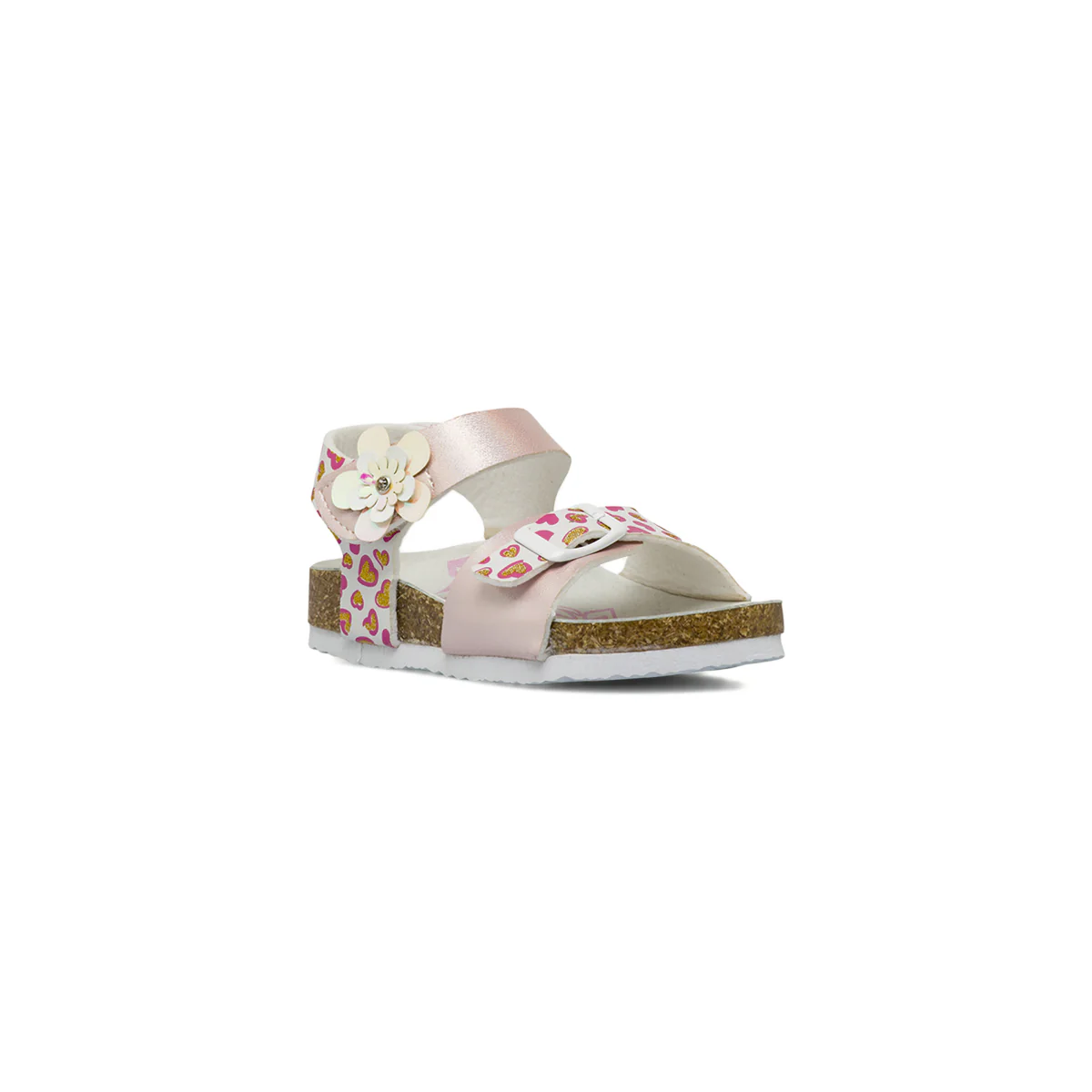Sandali rosa da Bambina con fantasia a cuori glitter e fiore Settenote - Image 2