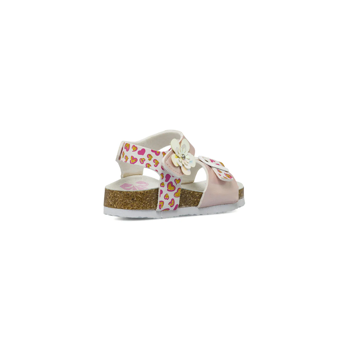 Sandali rosa da Bambina con fantasia a cuori glitter e fiore Settenote - Image 3