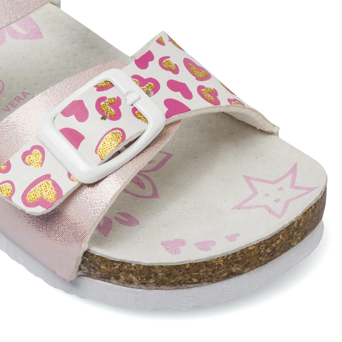 Sandali rosa da Bambina con fantasia a cuori glitter e fiore Settenote - Image 4