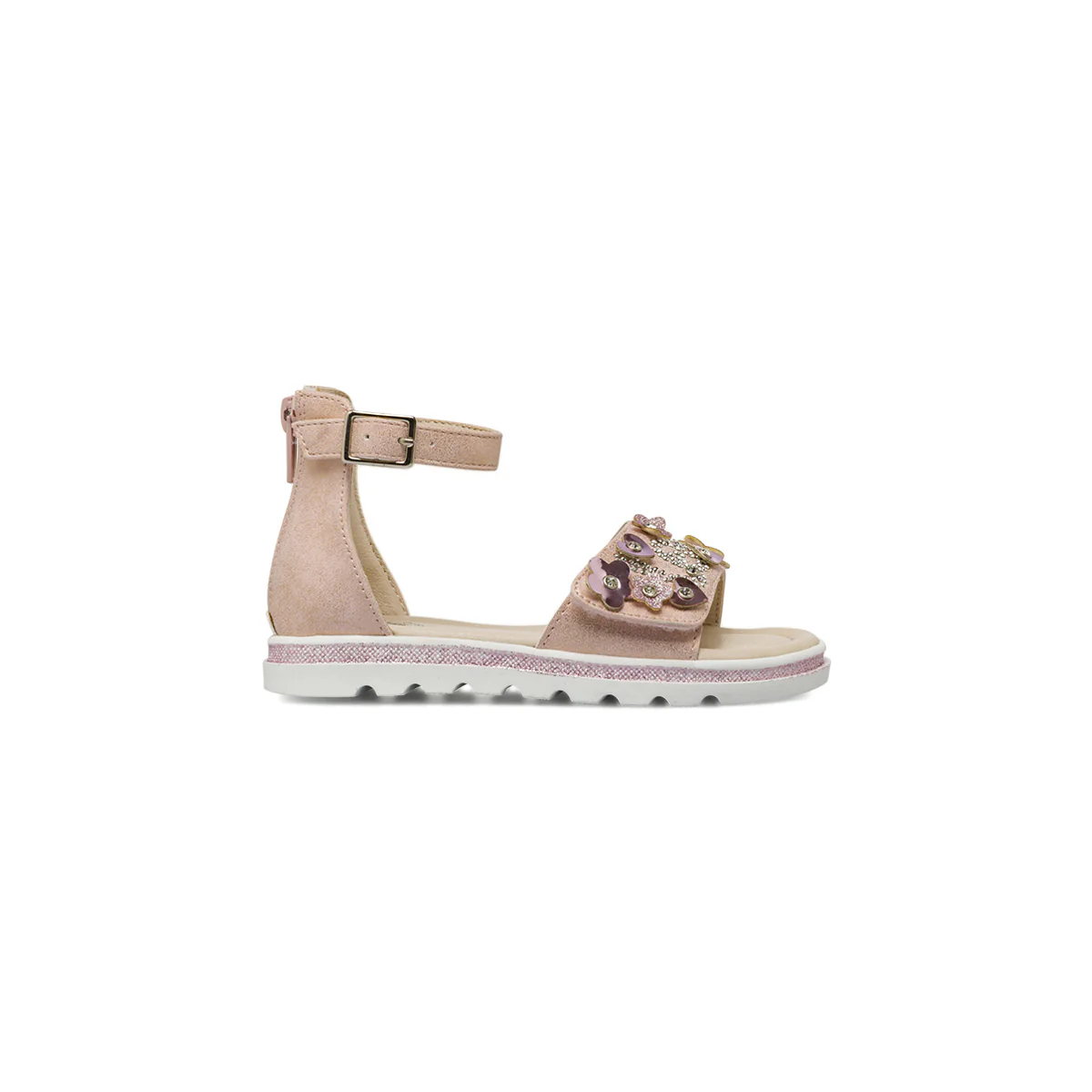 Sandali rosa da Bambina con fiori strass e glitter Le scarpe di Alice