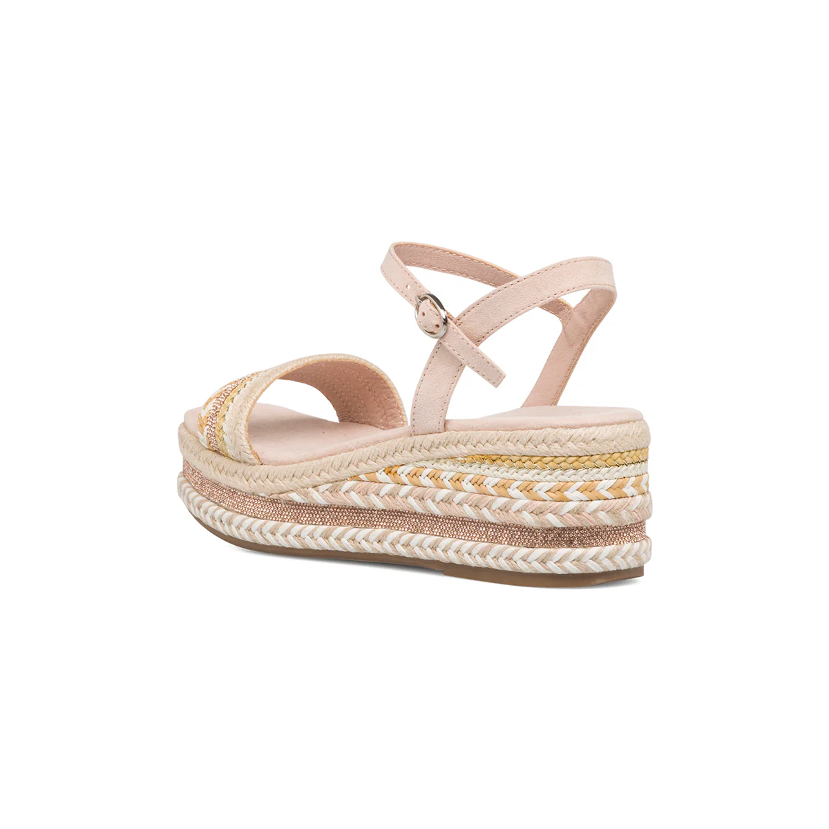 Sandali rosa da donna con zeppa in corda 6 cm e strass Swish Jeans - Image 3