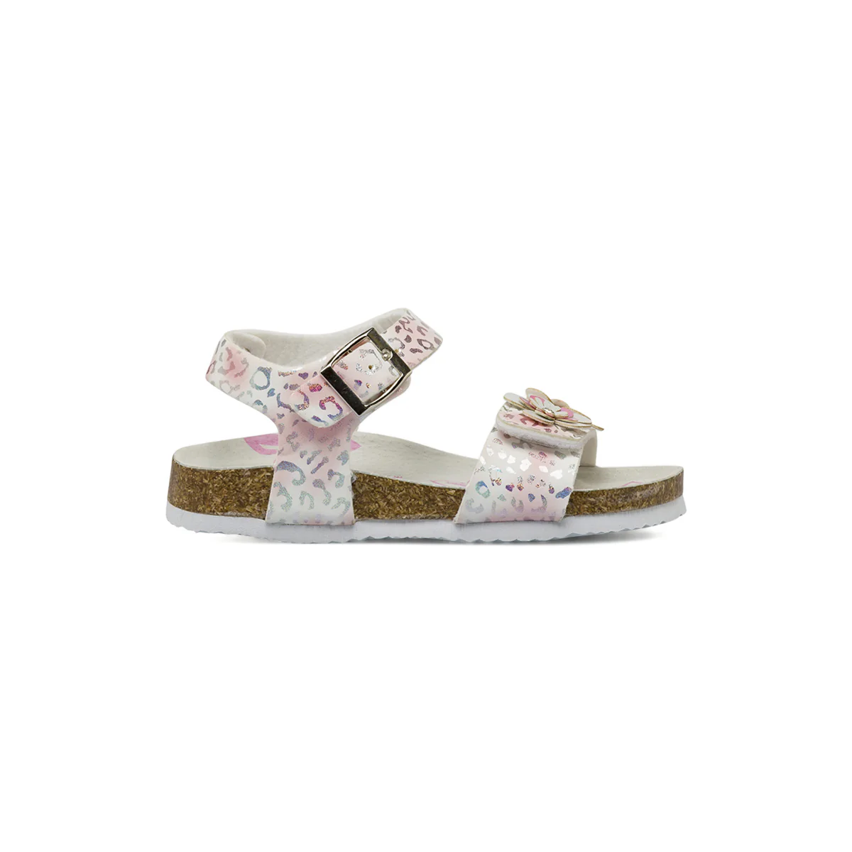 Sandali rosa e bianchi da Ragazza con stampa iridescente Settenote