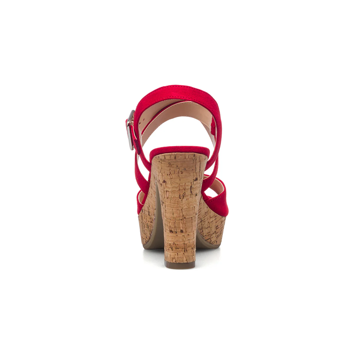 Sandali rossi in tessuto da donna con tacco 10 cm Lora Ferres - Image 4