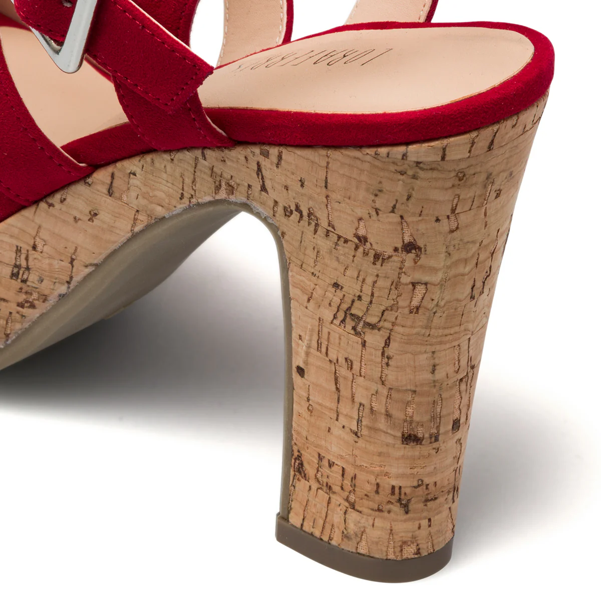 Sandali rossi in tessuto da donna con tacco 10 cm Lora Ferres - Image 7