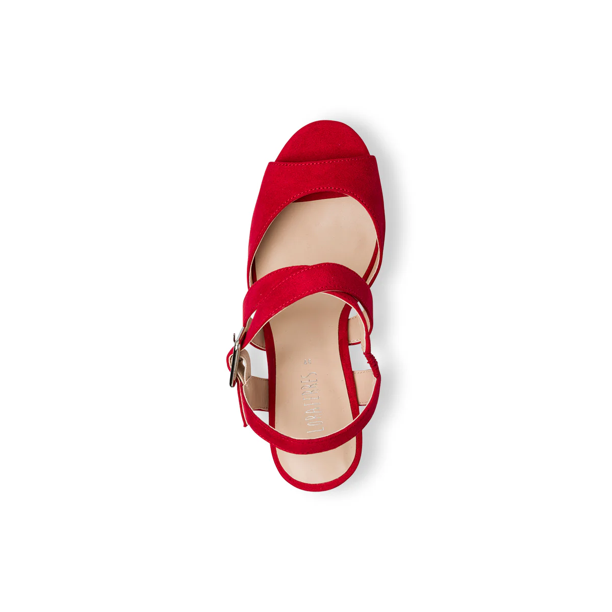 Sandali rossi in tessuto da donna con tacco 10 cm Lora Ferres - Image 8