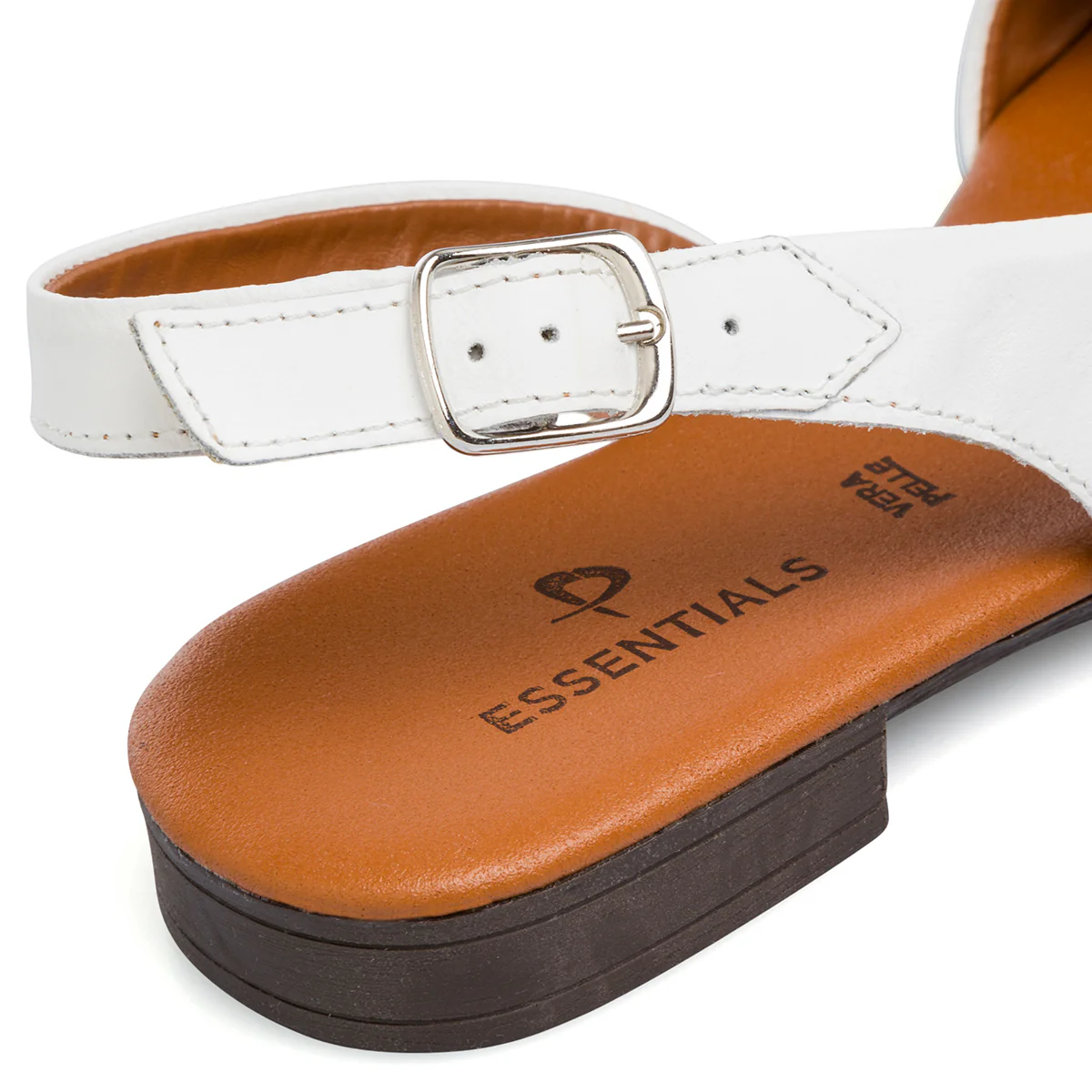Sandali slingback da donna bianchi in pelle P Essentials - Image 5