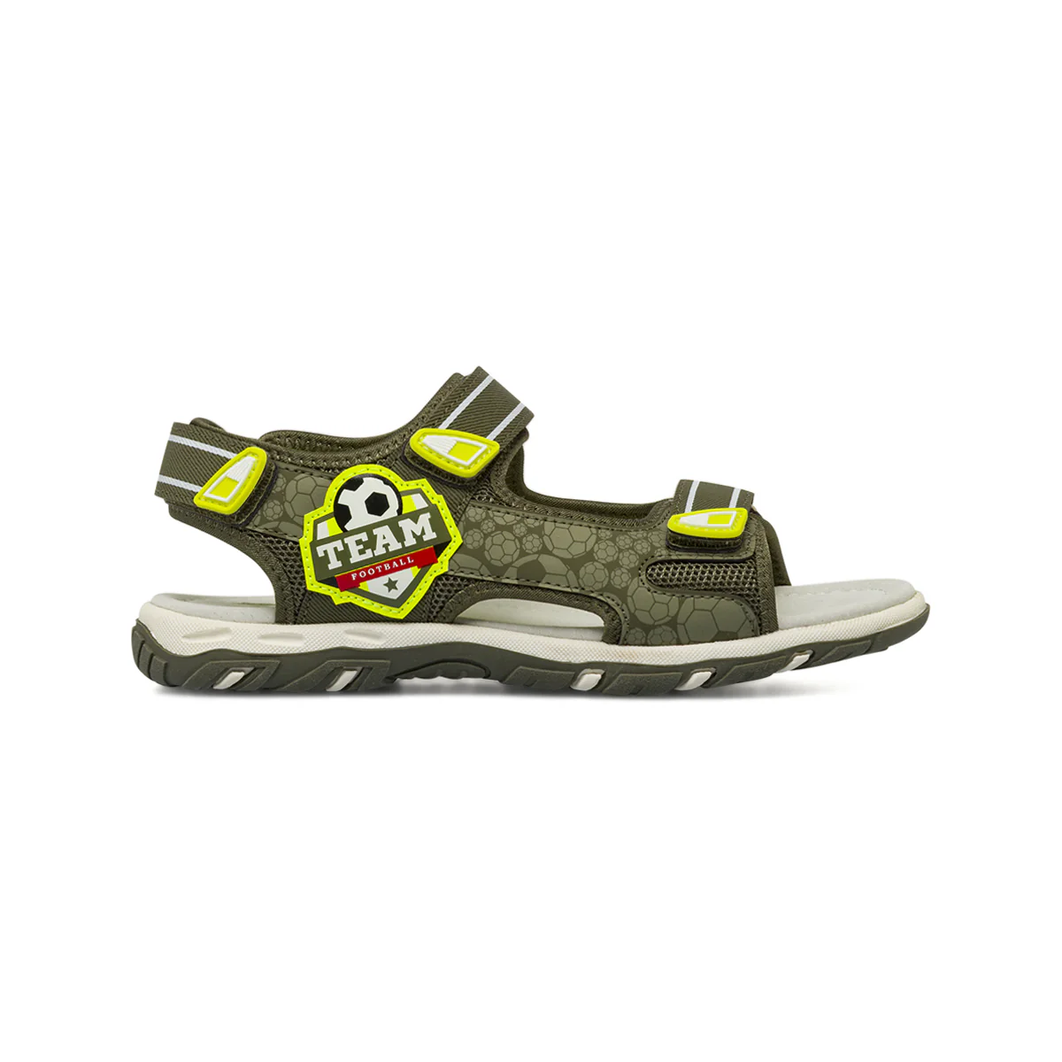 Sandali sportivi da Ragazzo verdi con patch color lime Space Boy