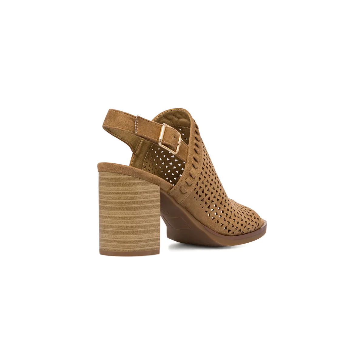 Sandali taupe da Donna con motivo traforato e tacco 7 cm Lora Ferres - Image 3