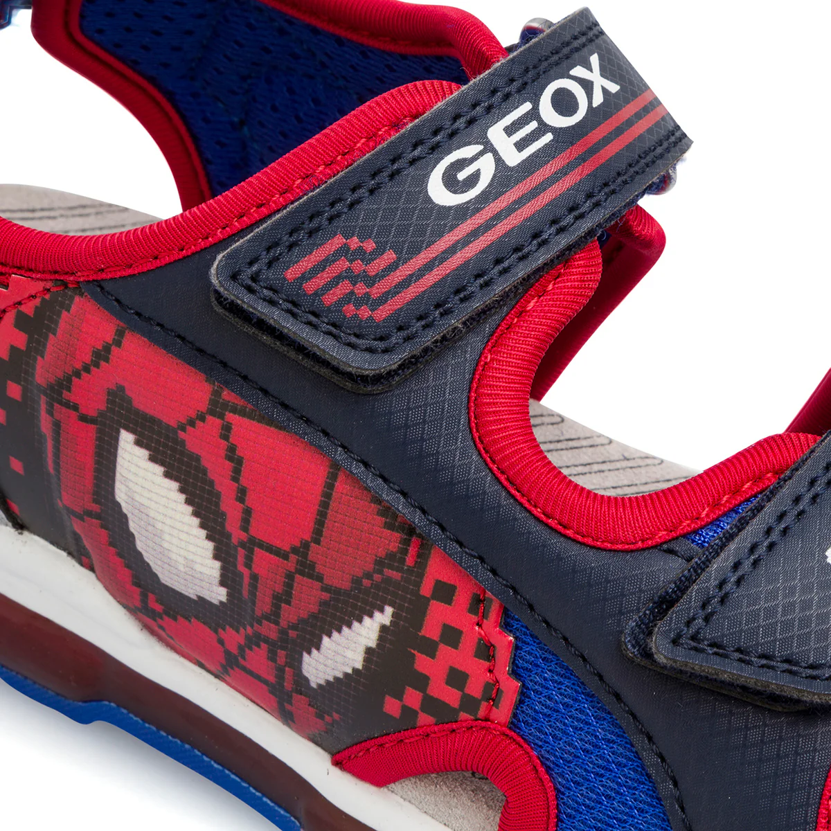 Sandali traspiranti da ragazzo blu e rossi con stampa Spiderman e luci led con botton on/off Geox Android - Image 6