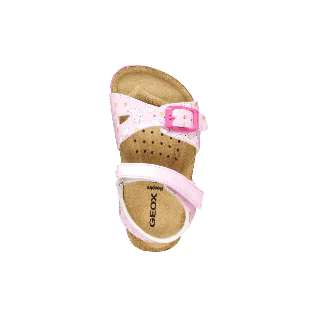 Sandali traspiranti primi passi Bambina rosa con stampa unicorni Geox - Image 4