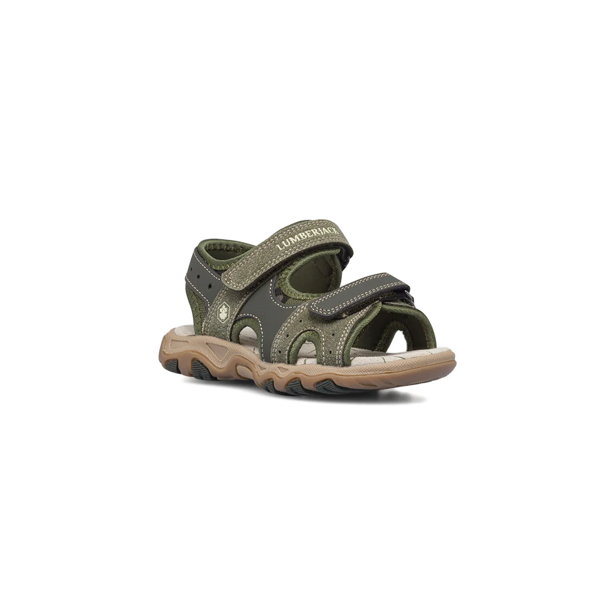 Sandali verdi da bambino con sottopiede in pelle Lumberjack Levi - Image 2