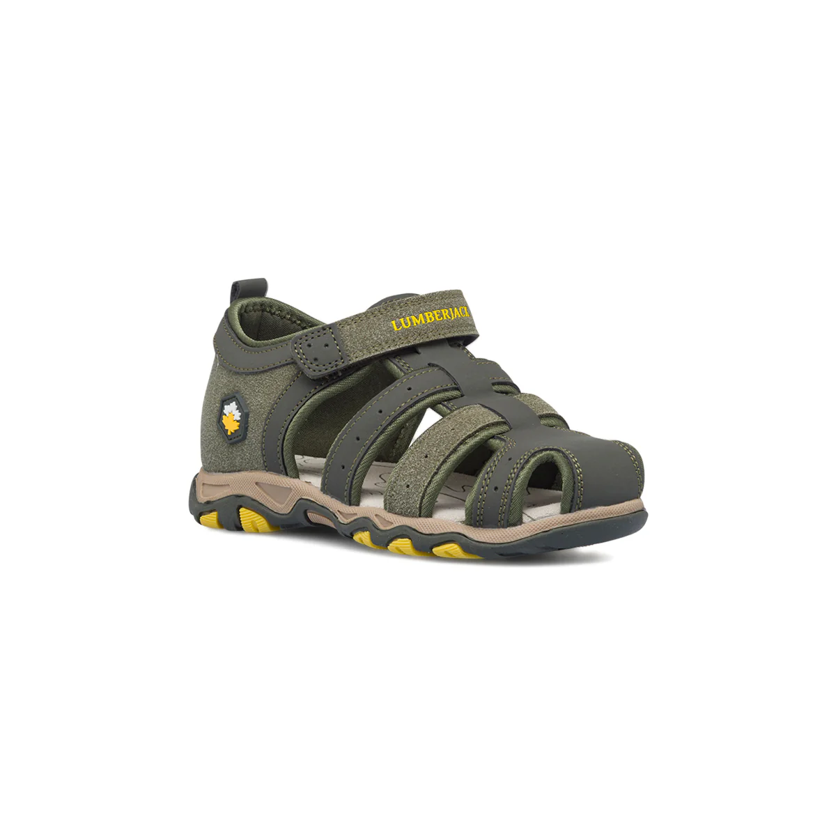 Sandali verdi da bambino con sottopiede in pelle Lumberjack Levi - Image 2