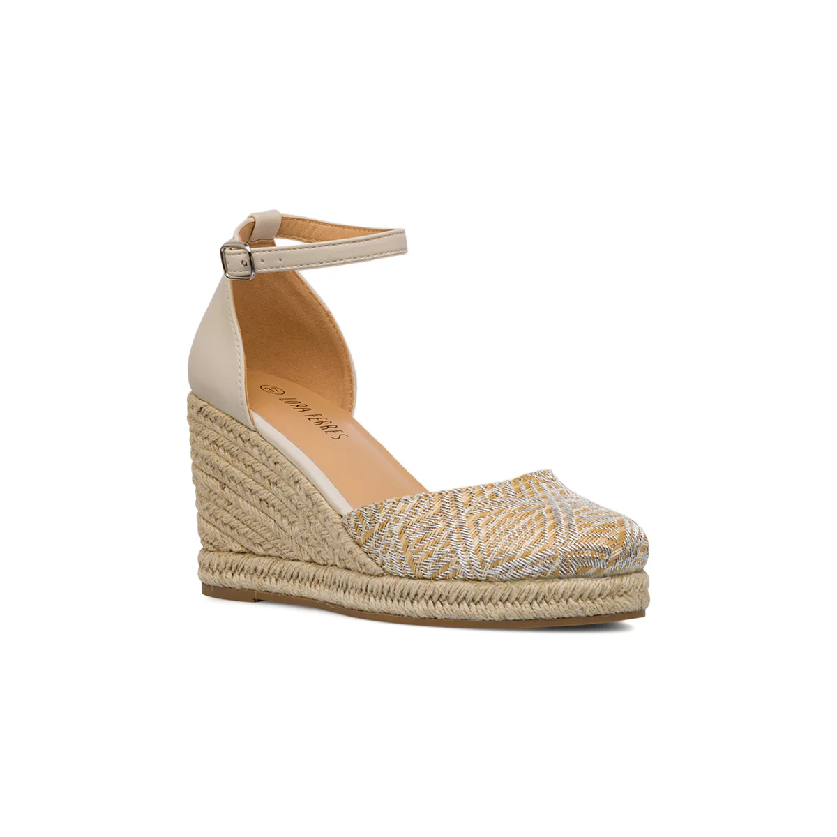 Sandali Zeppe 8,5 cm beige da Donna con cinturino alla caviglia Lora Ferres - Image 2