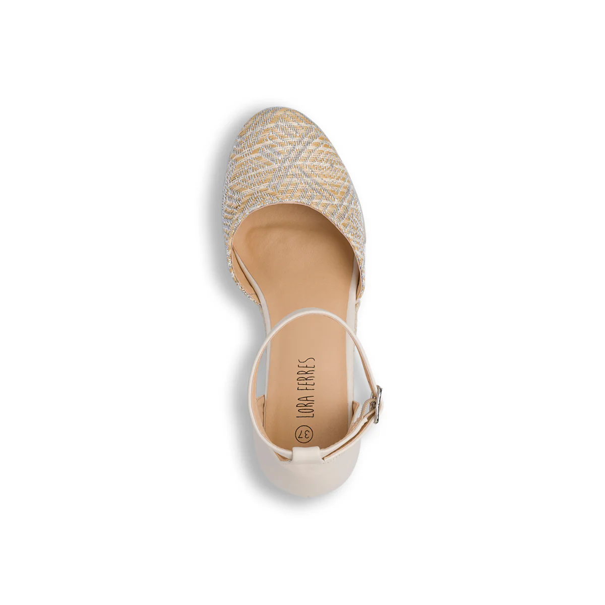 Sandali Zeppe 8,5 cm beige da Donna con cinturino alla caviglia Lora Ferres - Image 6