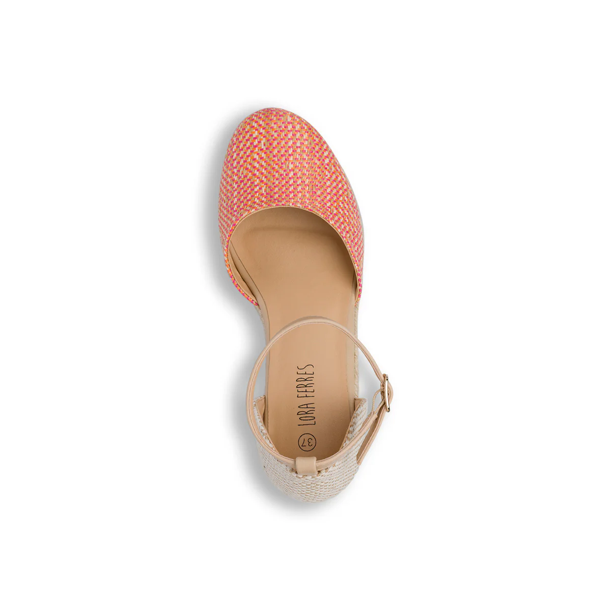 Sandali Zeppe 8 cm arancioni da Donna con cinturino alla caviglia Lora Ferres - Image 8