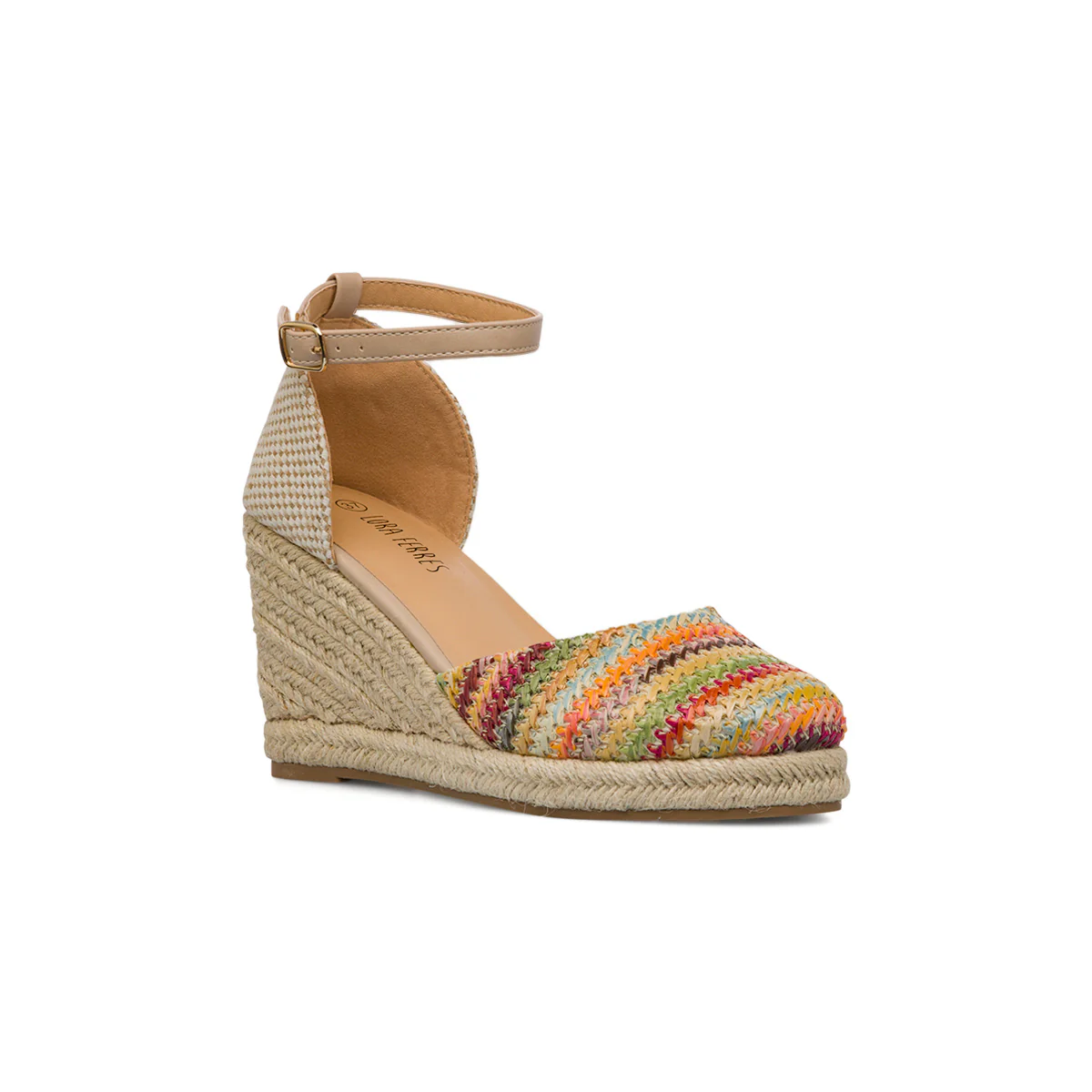 Sandali Zeppe 9 cm multicolore da Donna con cinturino alla caviglia Lora Ferres - Image 2