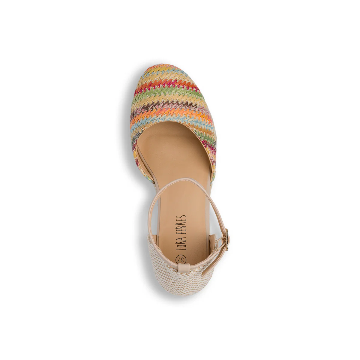 Sandali Zeppe 9 cm multicolore da Donna con cinturino alla caviglia Lora Ferres - Image 6