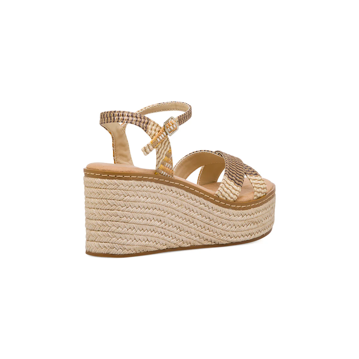 Sandali Zeppe beige da Donna con cinturino alla caviglia e tacco 7 cm Lora Ferres - Image 3
