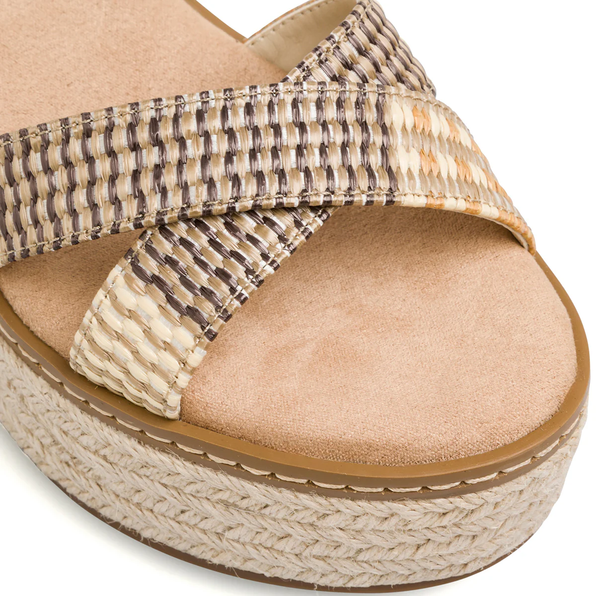 Sandali Zeppe beige da Donna con cinturino alla caviglia e tacco 7 cm Lora Ferres - Image 4