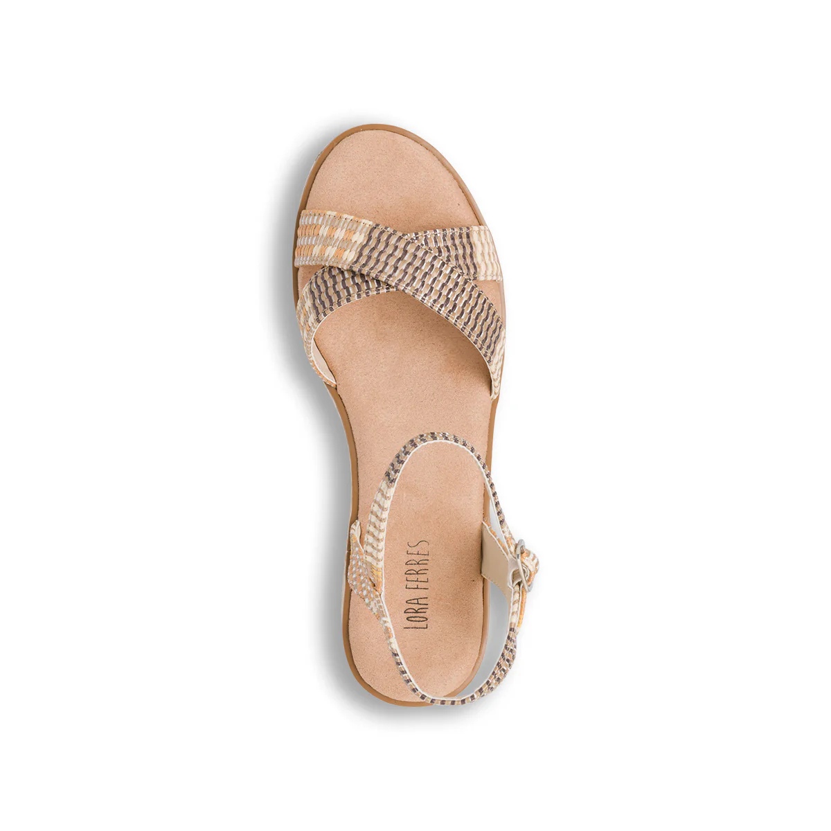 Sandali Zeppe beige da Donna con cinturino alla caviglia e tacco 7 cm Lora Ferres - Image 5