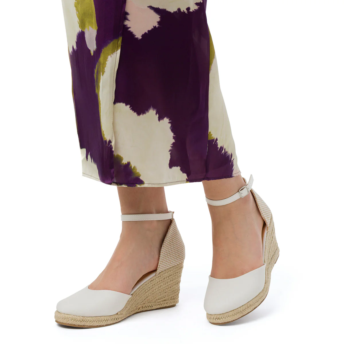 Sandali Zeppe bianchi off white da Donna in tessuto Lora Ferres - Image 2