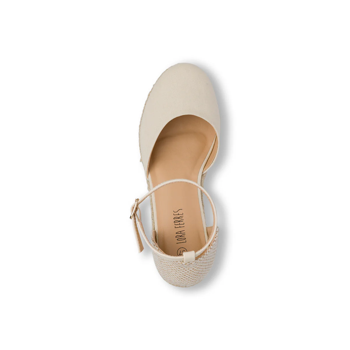 Sandali Zeppe bianchi off white da Donna in tessuto Lora Ferres - Image 8