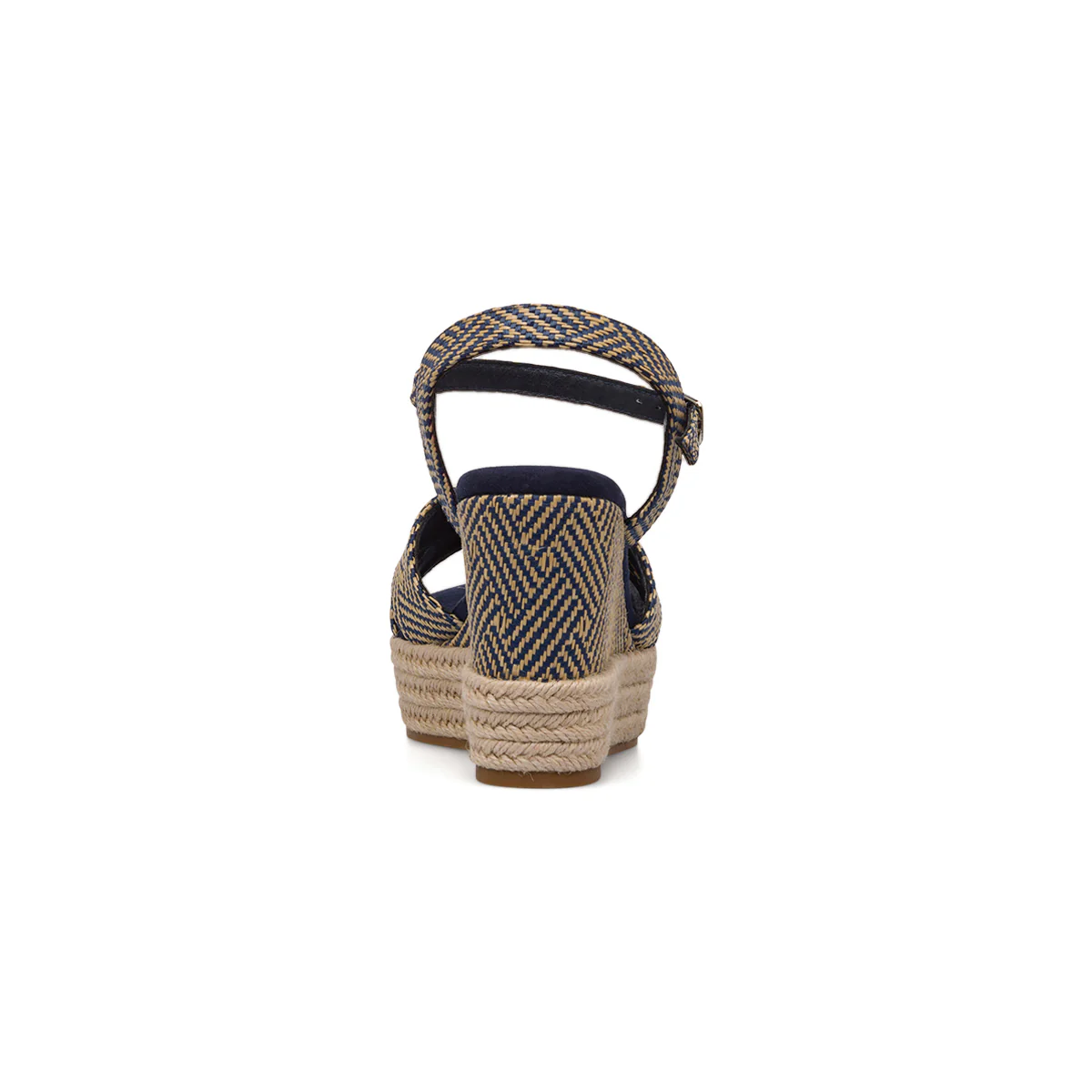 Sandali Zeppe Blu da Donna con tramatura effetto Rafia e tacco 9,5 cm Lora Ferres - Image 4