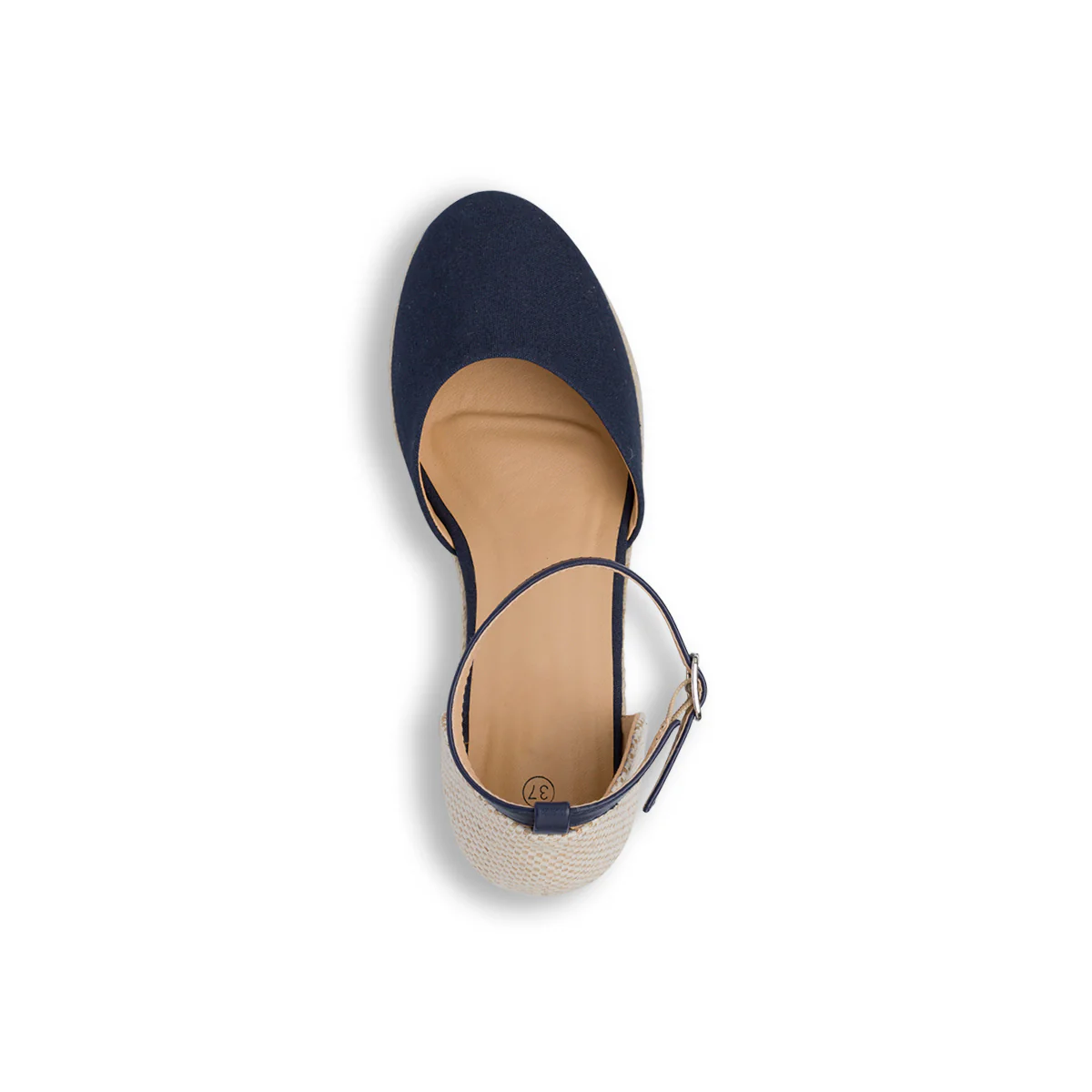 Sandali Zeppe 8,5 cm Blu da Donna in tessuto con cinturino Lora Ferres - Image 8