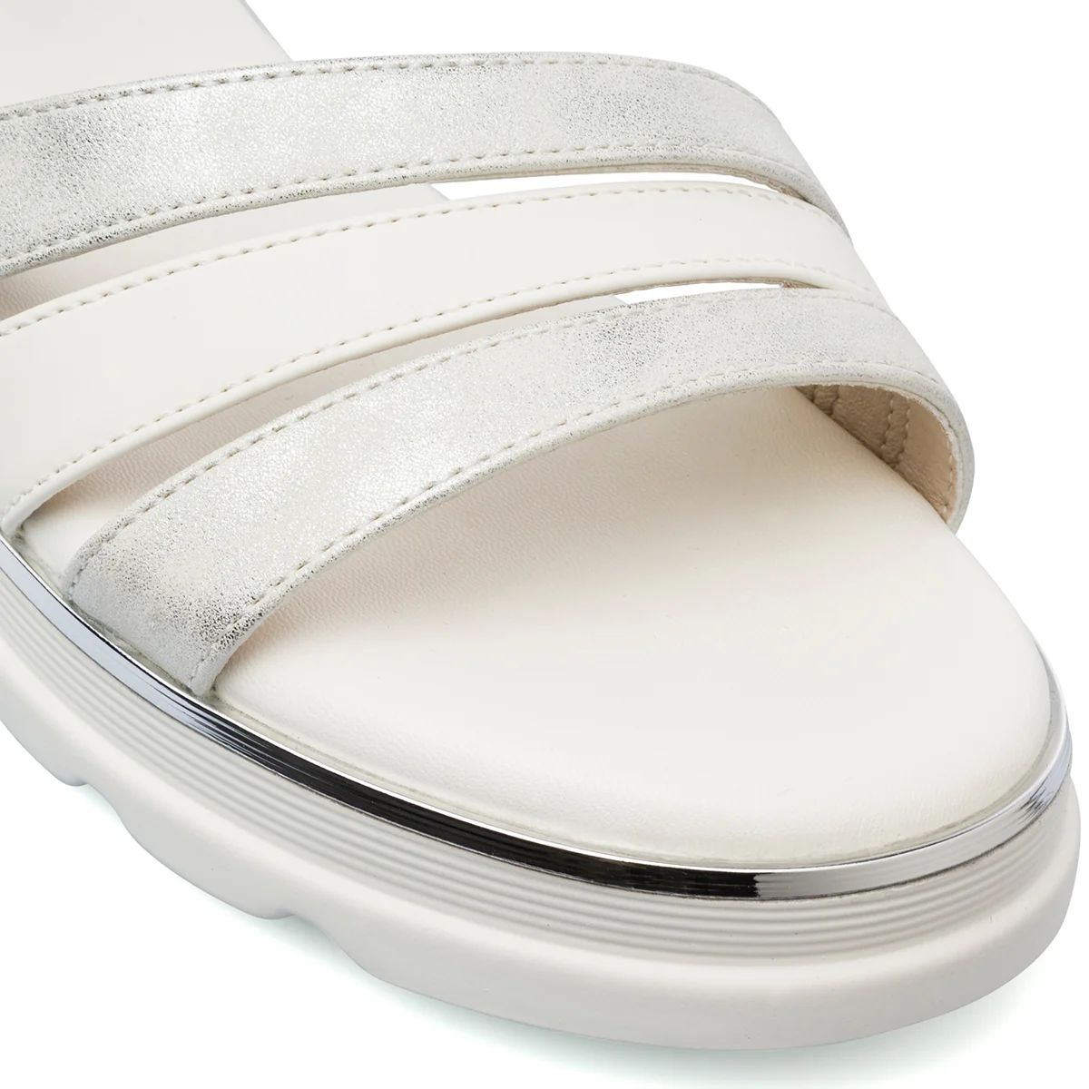 Sandali Zeppe Comfort Bianchi da Donna con cinturino regolabile P Soft - Image 4