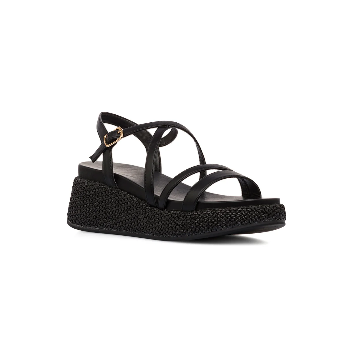 Sandali Zeppe Neri da Donna con cinturino alla caviglia Swish Jeans - Image 2