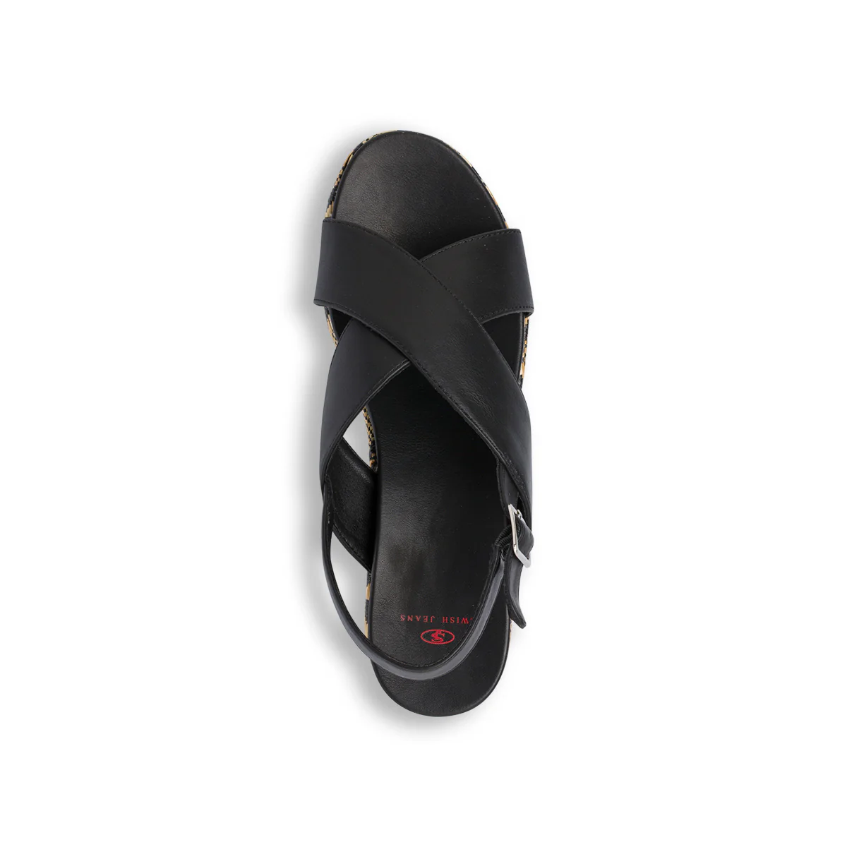 Sandali Zeppe Neri da Donna con Tacco 6 cm e Suola effetto Rafia Swish Jeans - Image 4