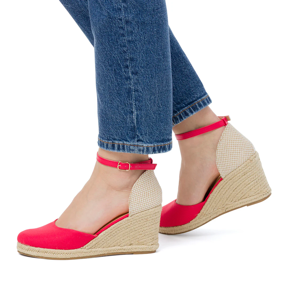 Sandali Zeppe 8,5 cm Rosse da Donna con cinturino alla caviglia Lora Ferres - Image 2