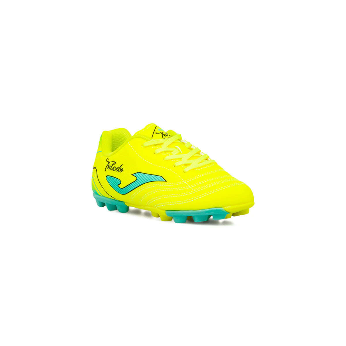 Scarpe da calcio da bambino giallo fluo con logo Joma Toledo - Image 2