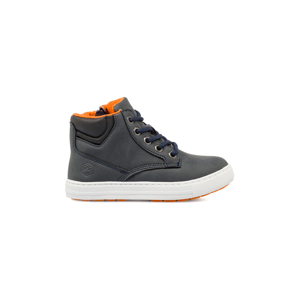 Scarpe alte da bambino blu Lumberjack con interni arancioni zip