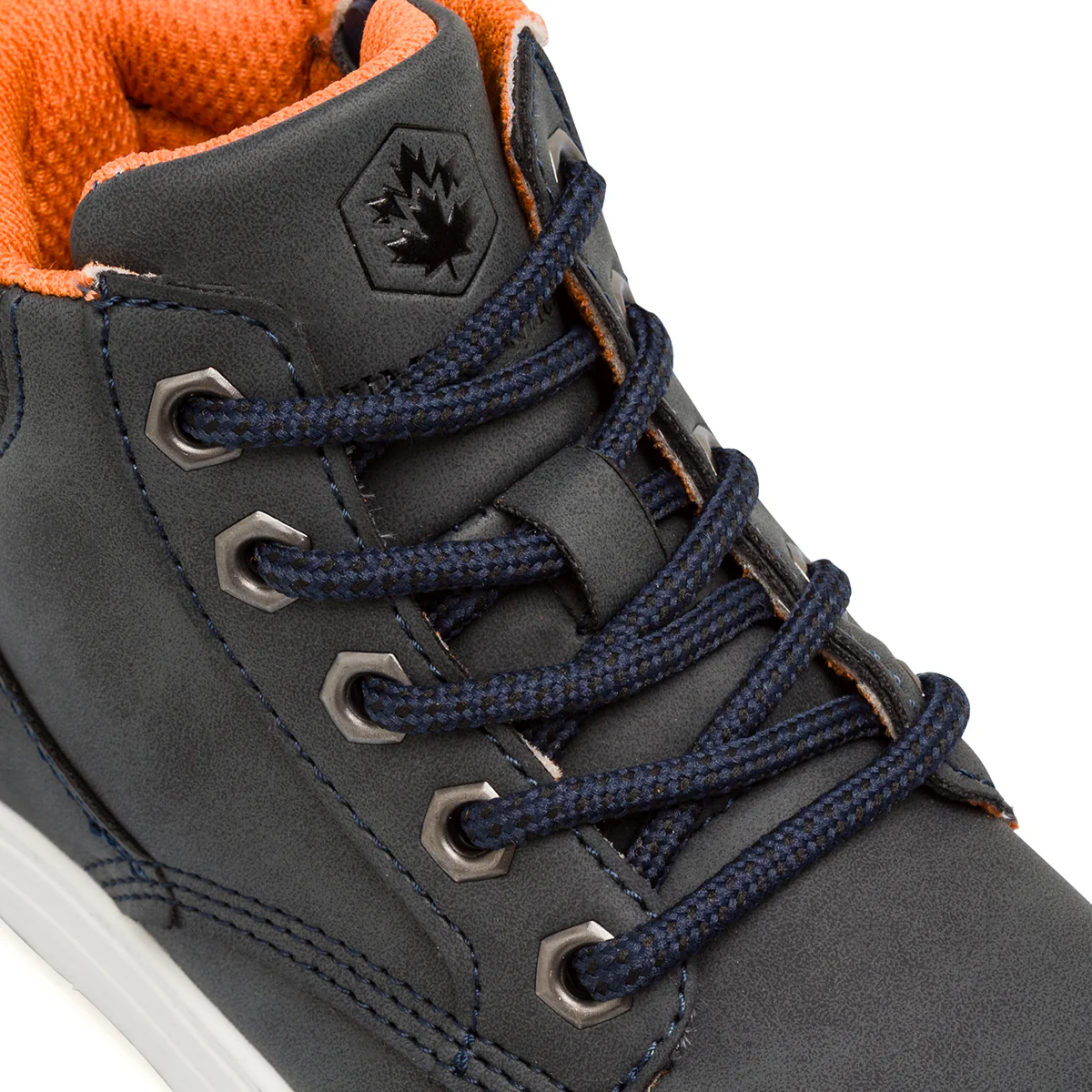 Scarpe alte da bambino blu Lumberjack con interni arancioni zip - Image 6