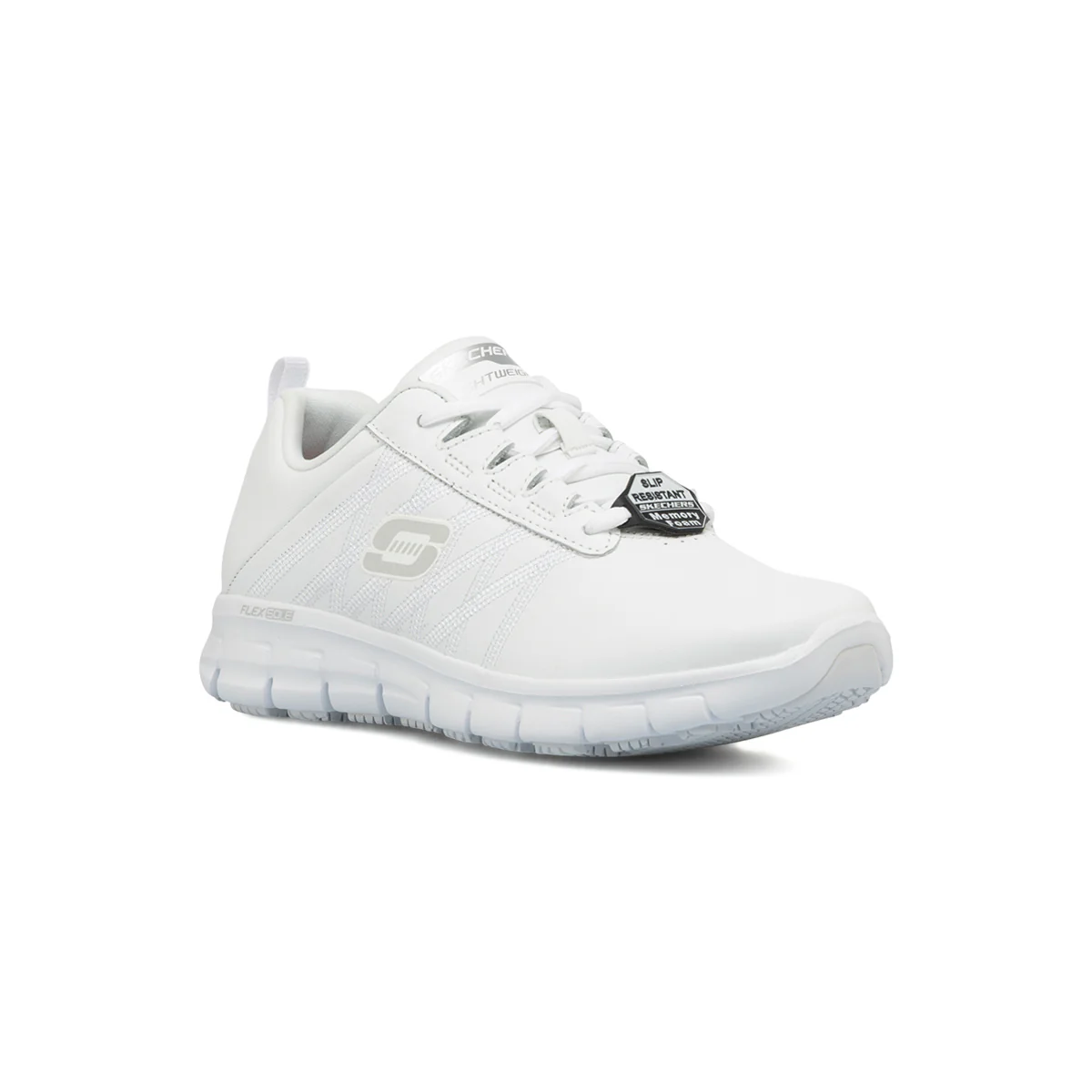 Scarpe antinfortunistiche bianche da Donna in memory foam Slip Resistant Skechers Work - Image 2