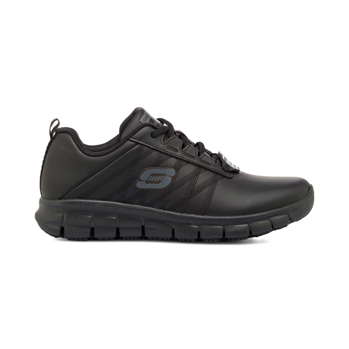 Scarpe antinfortunistiche nere da Donna in pelle Skechers Work Fashion Fit