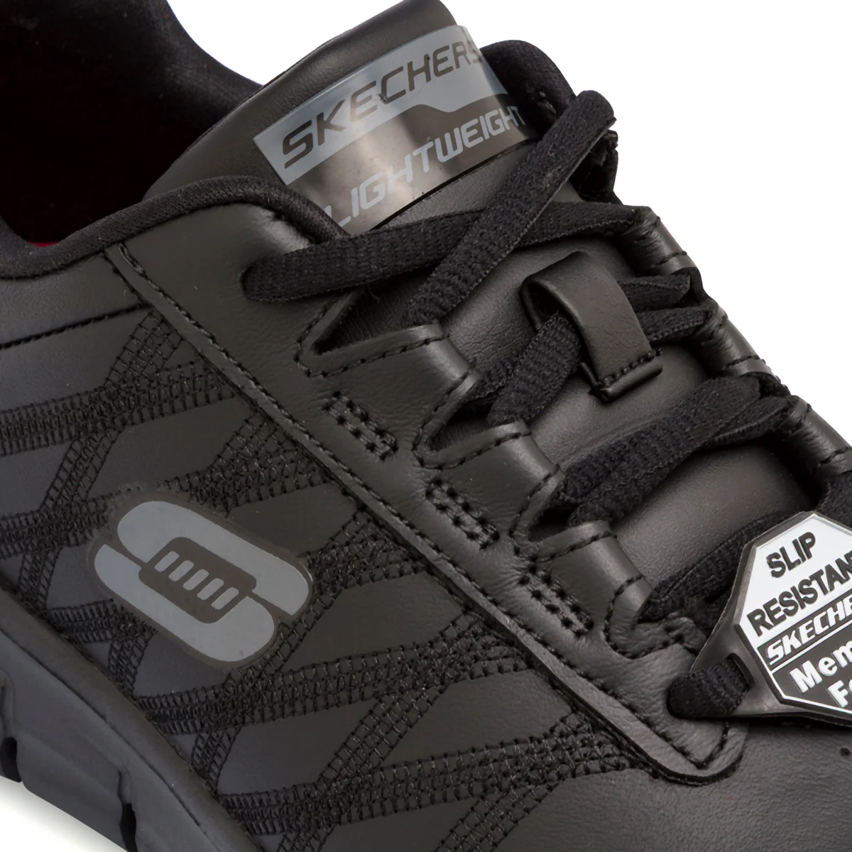 Scarpe antinfortunistiche nere da Donna in pelle Skechers Work Fashion Fit - Image 3