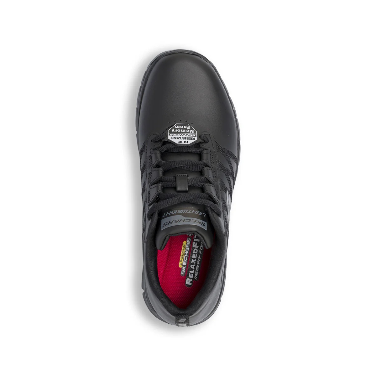 Scarpe antinfortunistiche nere da Donna in pelle Skechers Work Fashion Fit - Image 4