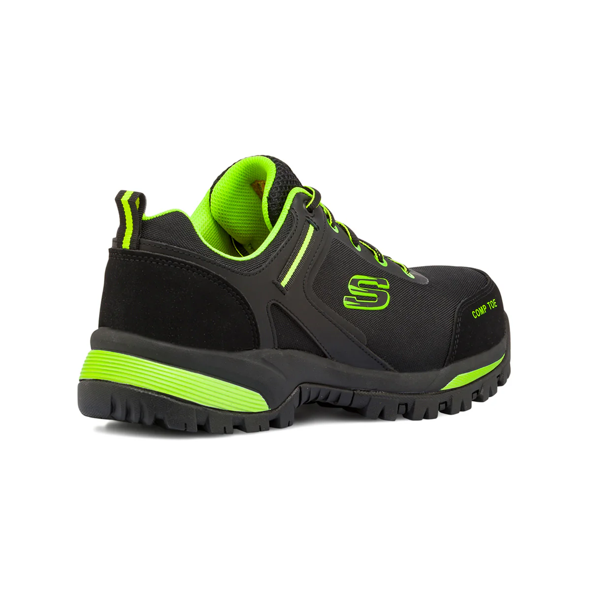 Scarpe antinfortunistiche nere e verdi da Uomo in pelle e Memory Foam Skechers Work - Image 6